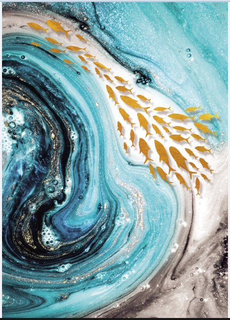 Creative Line Paintings In Modern Living Room