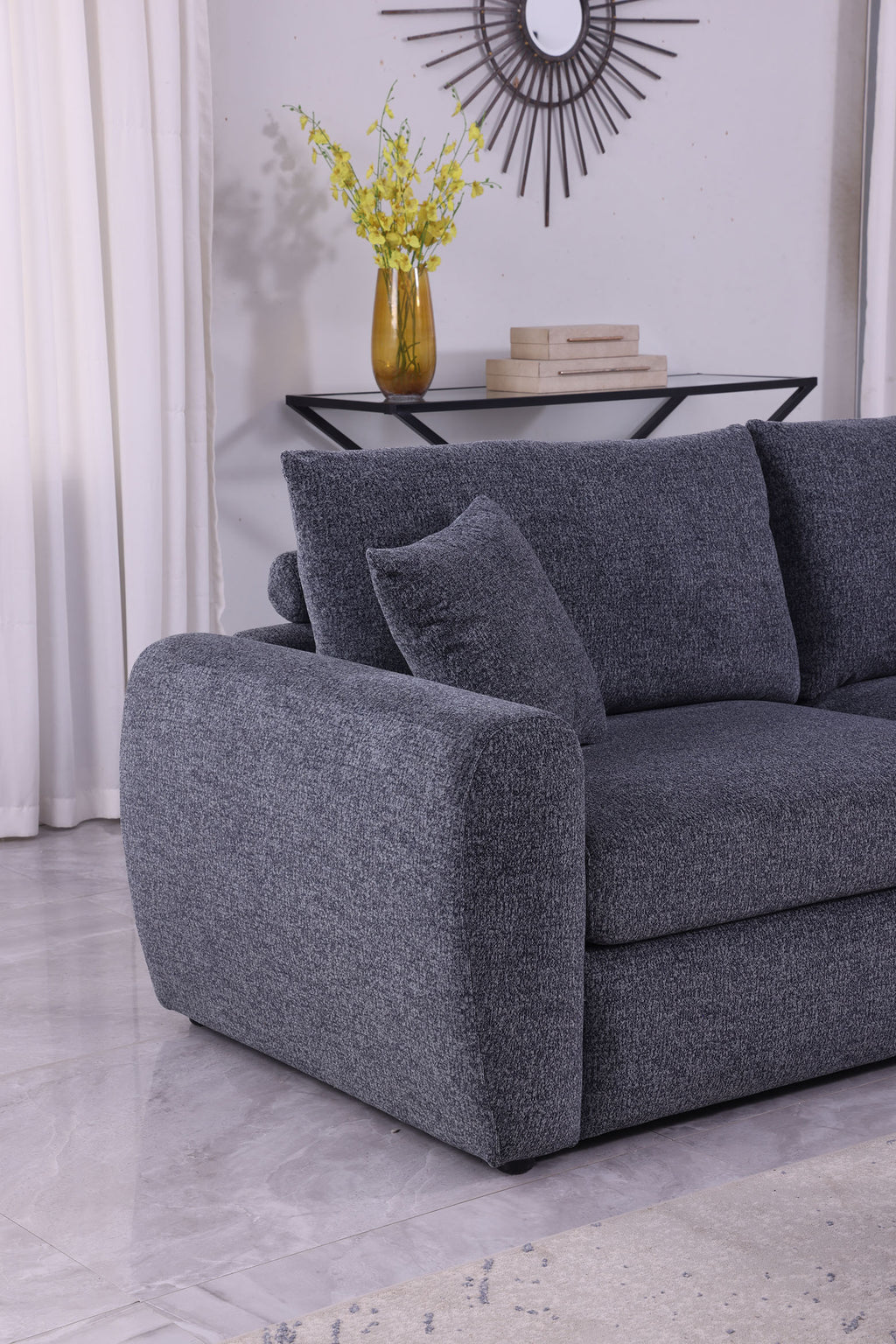 Modernes minimalistisches bequemes Stoffsofa in GRAU