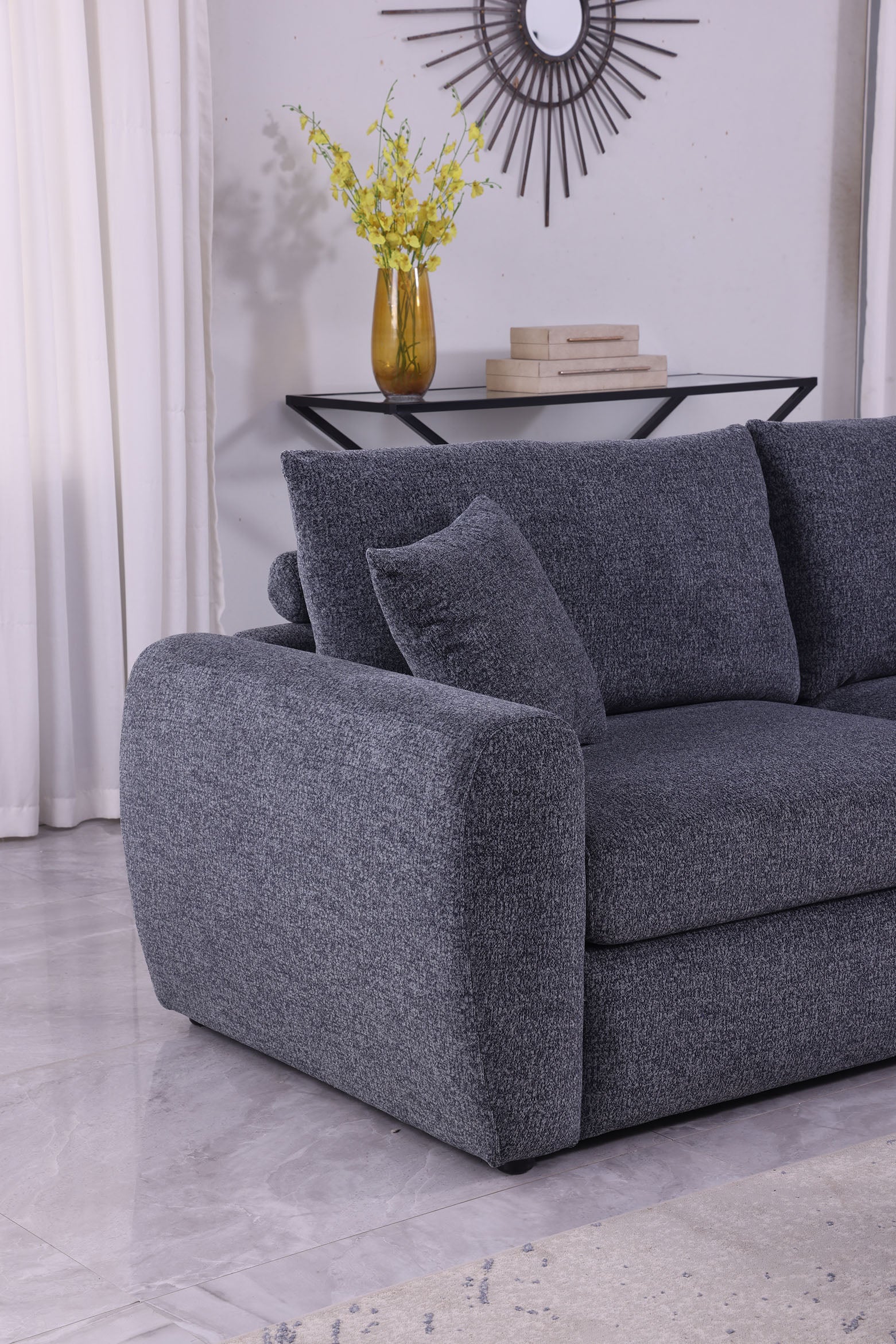 Modernes minimalistisches bequemes Stoffsofa in GRAU