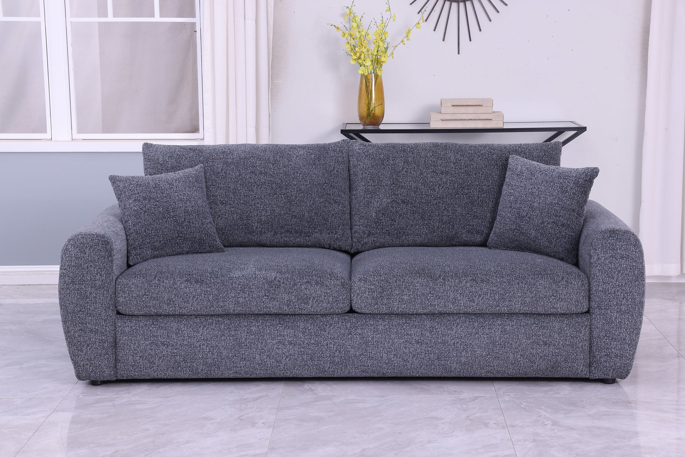 Modern Minimalist Comfortable Fabric GREY Sofa