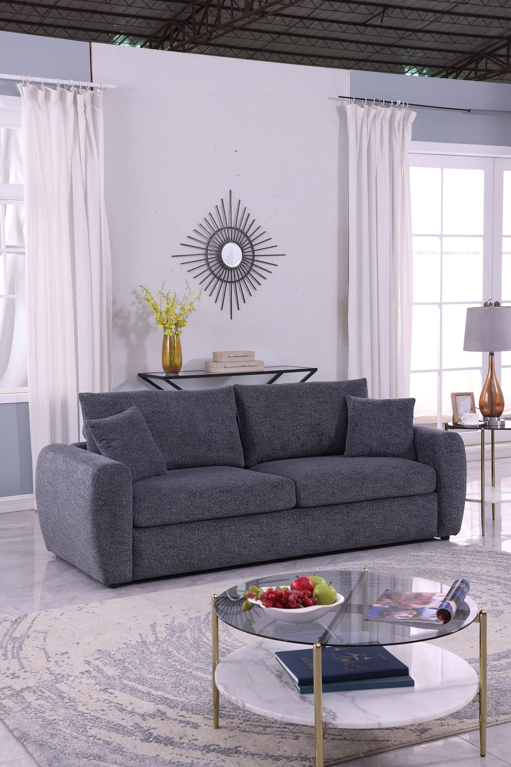 Modernes minimalistisches bequemes Stoffsofa in GRAU