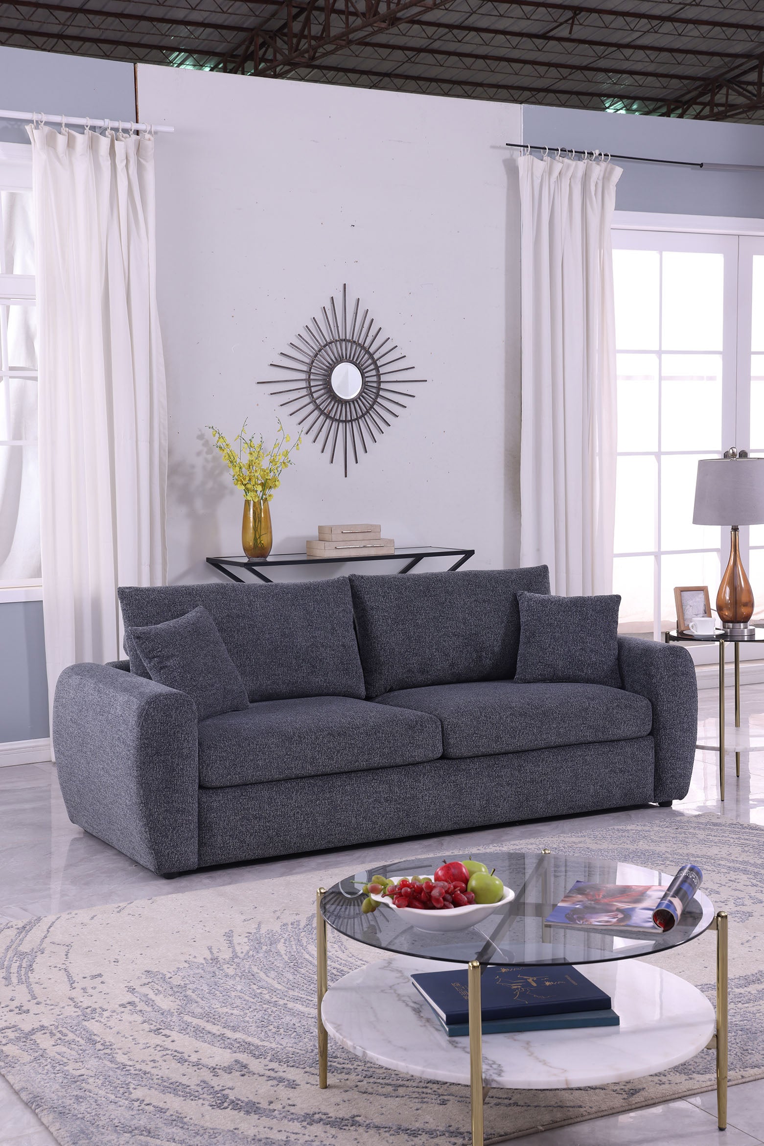 Modernes minimalistisches bequemes Stoffsofa in GRAU