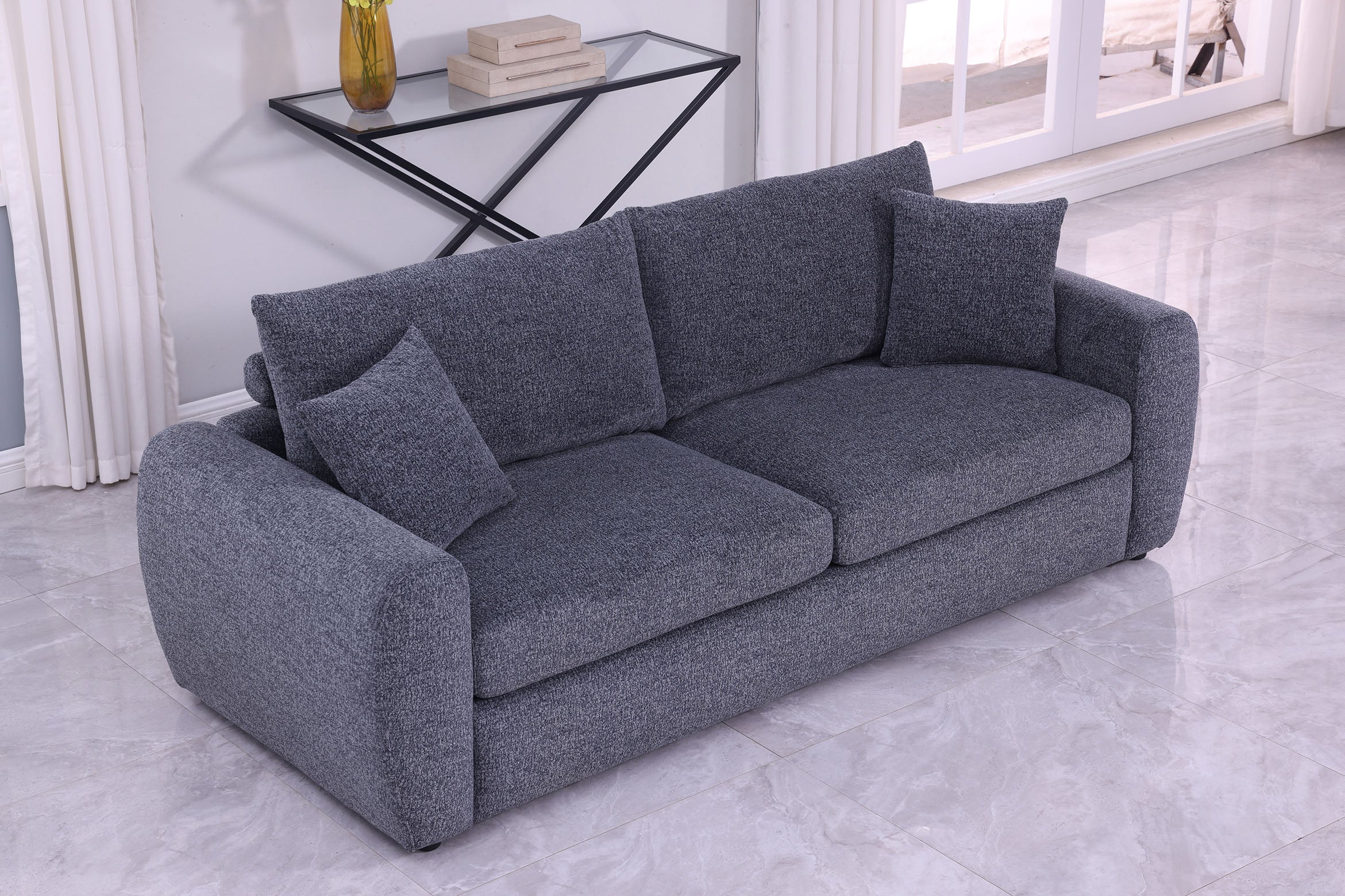 Modern Minimalist Comfortable Fabric GREY Sofa