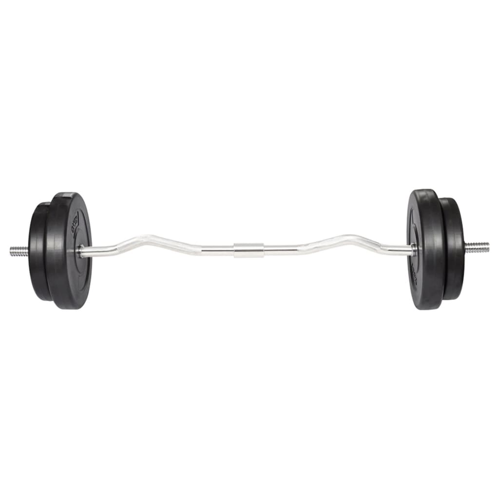 Curl bar with weight plates