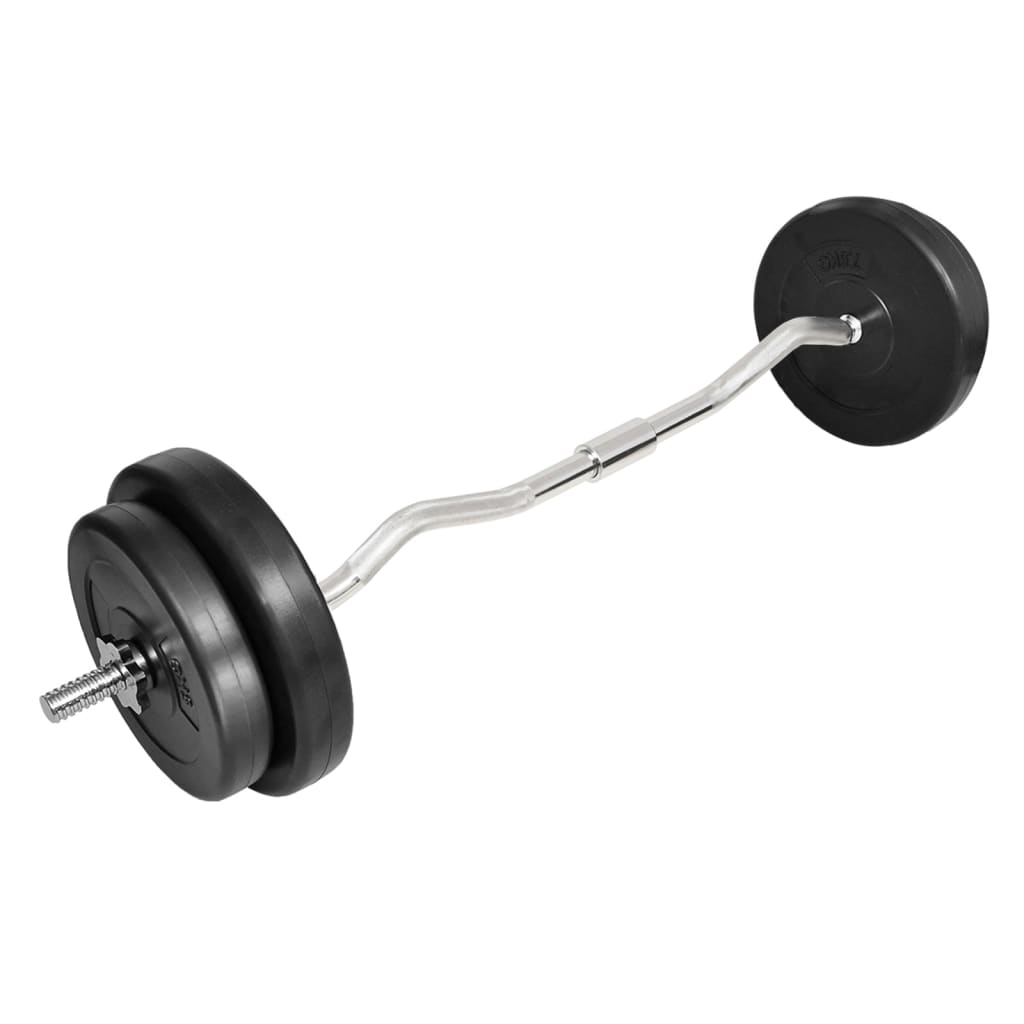 Curl bar with weight plates