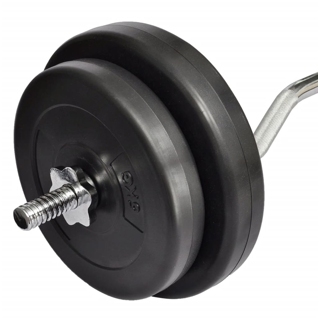 Curl bar with weight plates