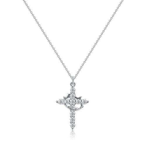 Modeschmuck Kreuz Vollmond Krone Drehbar Halskette