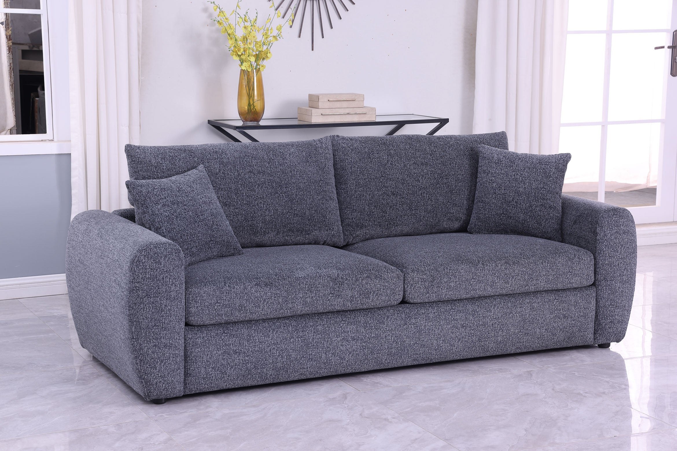 Modern Minimalist Comfortable Fabric GREY Sofa