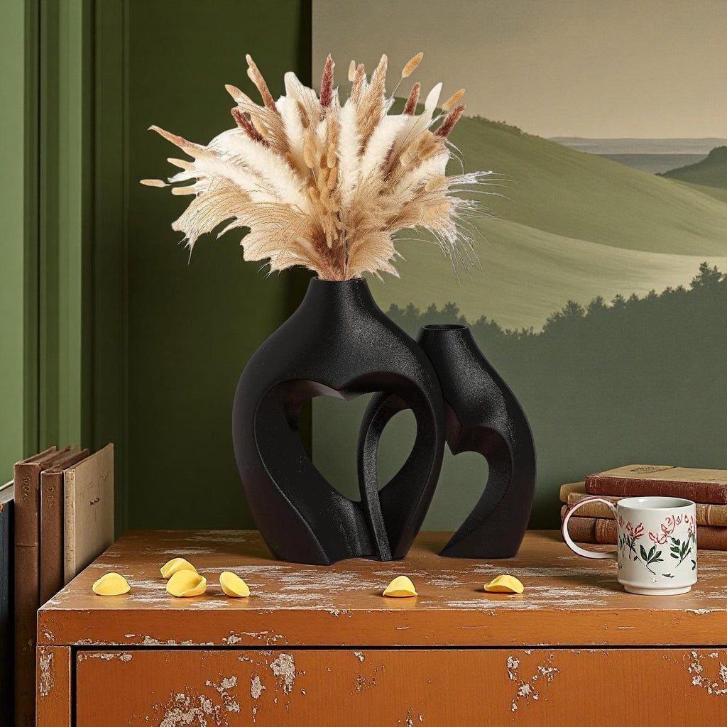 Elegantes geometrisches Design Blumenvasen-Set, Ideales Wohnaccessoire, Perfektes Desktop-Mittelstück, Moderne stilvolle Blumenarrangement