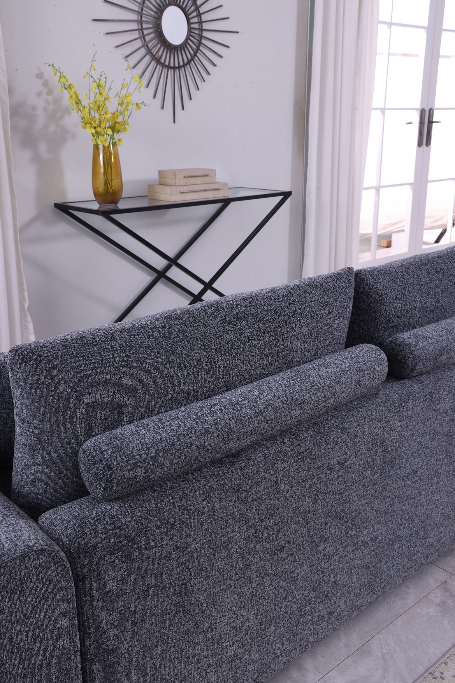 Modernes minimalistisches bequemes Stoffsofa in GRAU