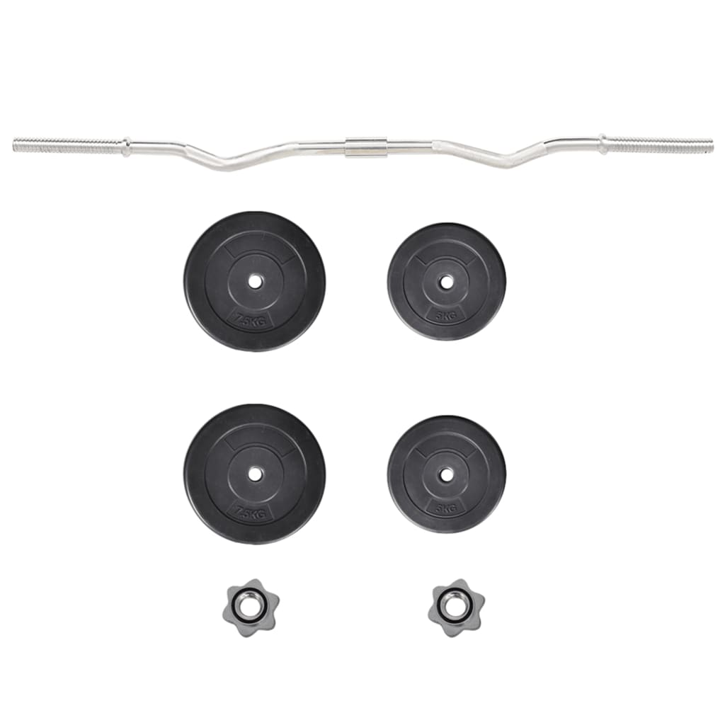 Curl bar with weight plates